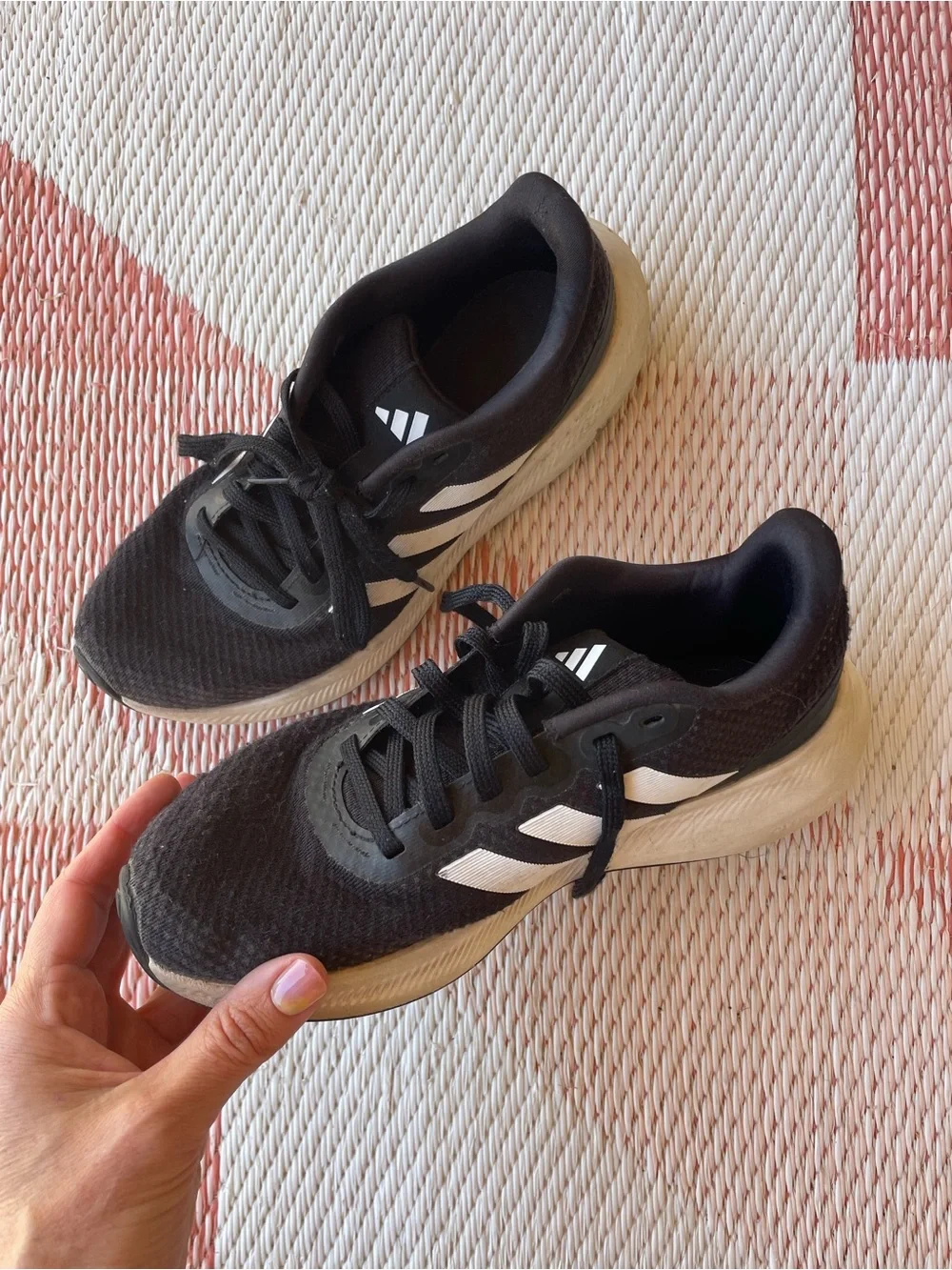 adidas Black and White Men’s Athletic Running Shoes
